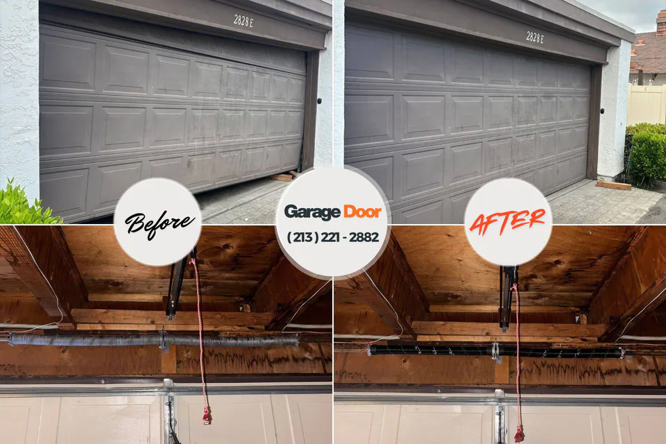 Before and after: garage door repair Norwalk, IA